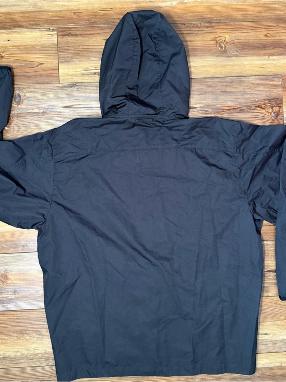 Timberland Hooded Windbreaker Jacket Black Lightweight Rain Coat Mens S Medium - Picture 2 of 8